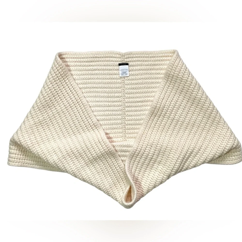 J. Crew Cream Chunky Lambs Wool Cashmere Blend Infinity Scarf